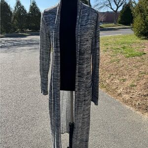 White House Black Market Black & White Marled Knit Cardigan